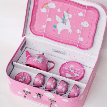 Easter candle & Unicorn suitcase tea party play-set