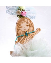 Λαμπάδα Mermaid's Tail Bracelet Κοριτσίστικη λαμπάδα με μακραμέ βραχιόλι σε ταμπελάκι-γοργόνα