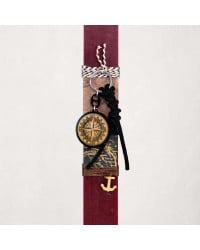 Compass Keyring Easter Candle Handmade scented Easter candle for men with compass key-ring and wooden parts
