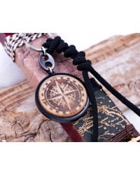 Compass Keyring Easter Candle Handmade scented Easter candle for men with compass key-ring and wooden parts