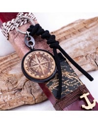 Compass Keyring Easter Candle Handmade scented Easter candle for men with compass key-ring and wooden parts