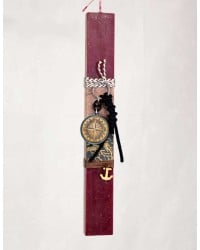 Compass Keyring Easter Candle Handmade scented Easter candle for men with compass key-ring and wooden parts