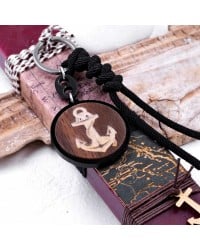 Anchor Keyring Easter Candle Handmade scented Easter candle for men with anchor key-ring and wooden parts