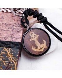 Anchor Keyring Easter Candle Handmade scented Easter candle for men with anchor key-ring and wooden parts