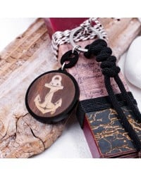 Anchor Keyring Easter Candle Handmade scented Easter candle for men with anchor key-ring and wooden parts