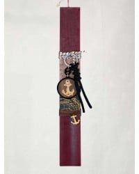 Anchor Keyring Easter Candle Handmade scented Easter candle for men with anchor key-ring and wooden parts