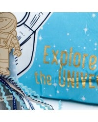 Σετ Λαμπάδα & Μαξιλάρι Space Σετ λαμπάδα για μωρά με θέμα το διάστημα και διακοσμητικό μαξιλάρι