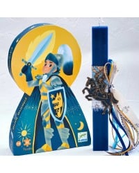 Λαμπάδα & Παζλ Ιππότης Χειροποίητη λαμπάδα για αγόρια με ξύλινο ιππότη και παζλ Djeco