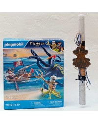 Χειροποίητη λαμπάδα με Playmobil για αγόρια Χειροποίητη λαμπάδα για αγόρια με πειρατές Playmobil