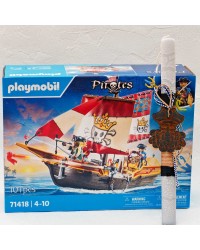 Χειροποίητη λαμπάδα με Playmobil για αγόρια Χειροποίητη λαμπάδα για αγόρια με πειρατικό καράβι Playmobil