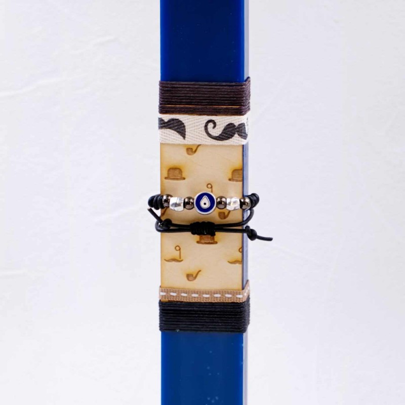 Easter candle with men's bracelet Handmade scented Easter candle with men's bracelet