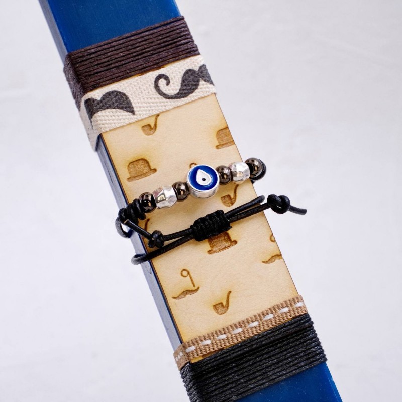 Easter candle with men's bracelet Handmade scented Easter candle with men's bracelet