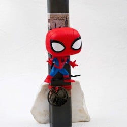 Χειροποίητη λαμπάδα με φιγούρα Funko Pop Spiderman από τη συλλογή Marvel