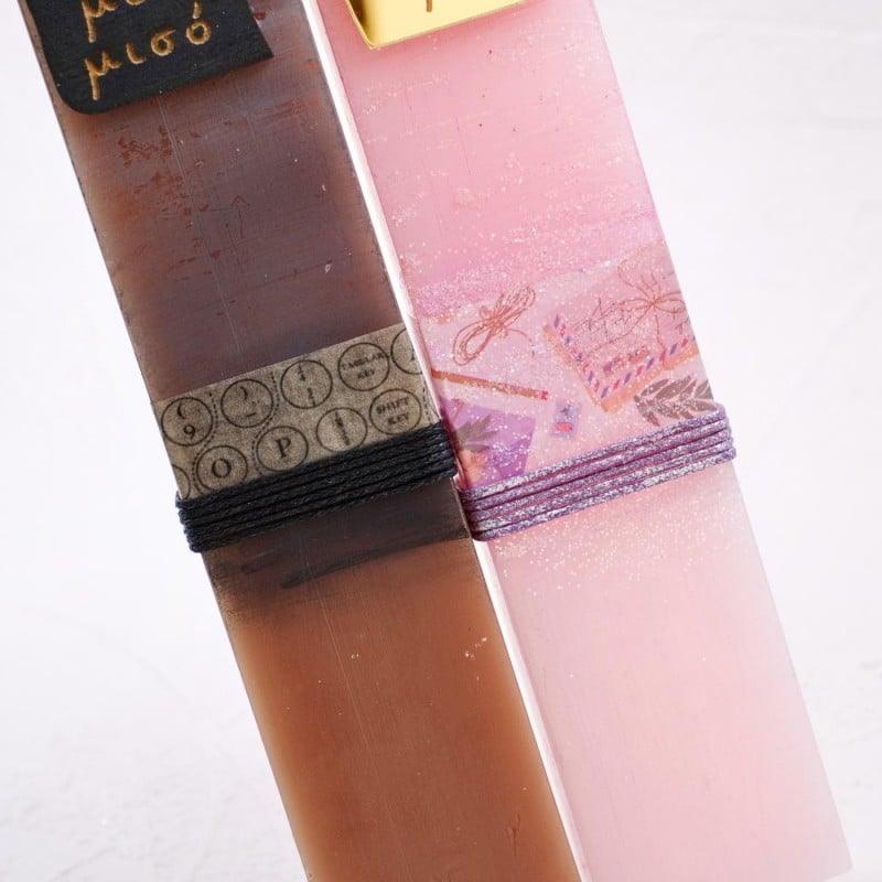 Handmade men and women Easter candles for couples