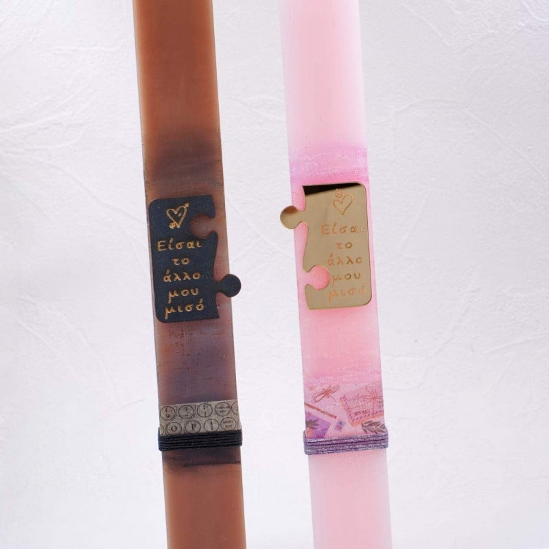 Handmade men and women Easter candles for couples