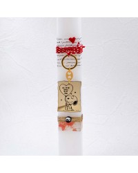 Easter Candle with Snoopy Keyring Handmade Easter candle for women with Snoopy keyring