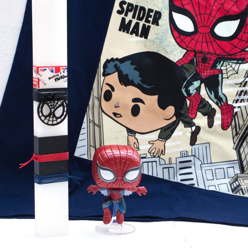 Λαμπάδα για αγόρια με φιγούρα και μπλούζα Spiderman Λαμπάδα για αγόρια με φιγούρα και μπλούζα Spiderman
