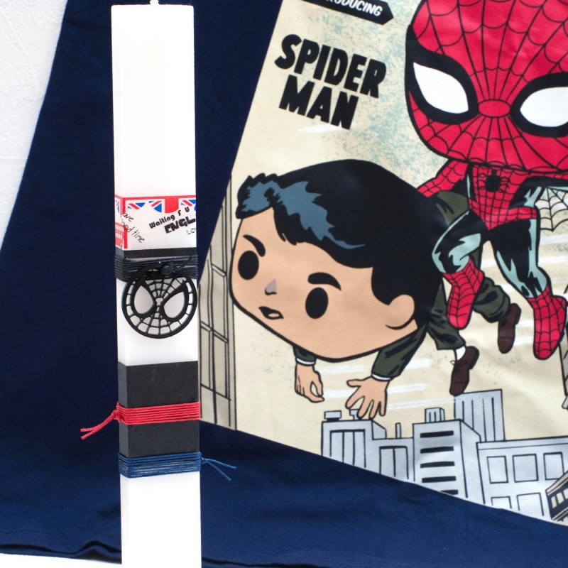 Λαμπάδα για αγόρια με φιγούρα και μπλούζα Spiderman Λαμπάδα για αγόρια με φιγούρα και μπλούζα Spiderman
