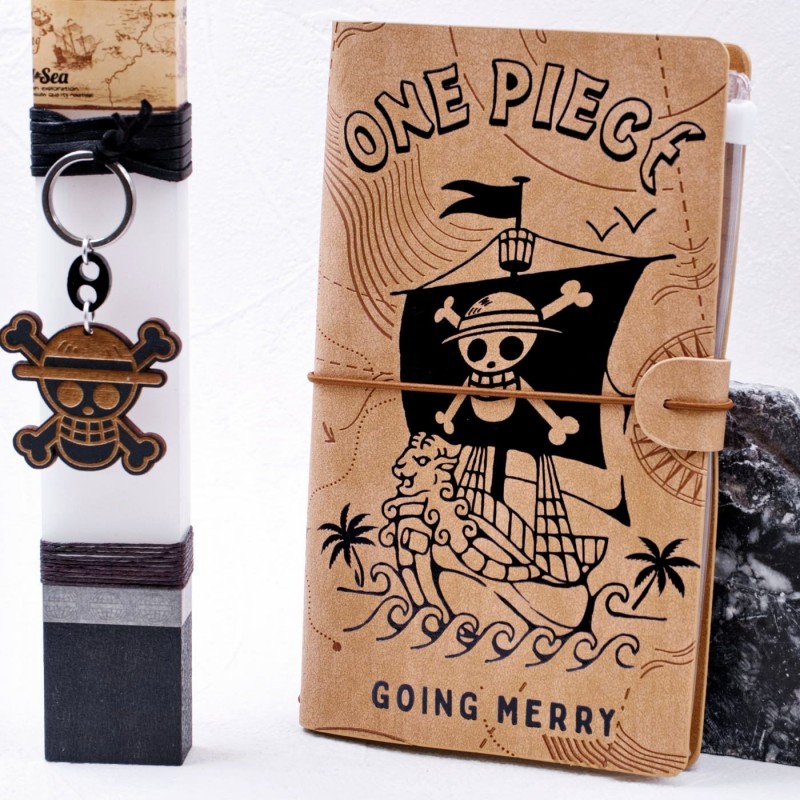 One Piece Notebook and Easter Candle Handmade Easter candle for boys with One Piece notebook and keyring