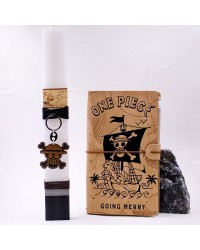 One Piece Notebook and Easter Candle Handmade Easter candle for boys with One Piece notebook and keyring