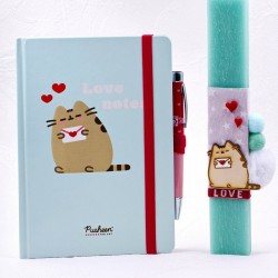 Λαμπάδα για κορίτσι & Σημειωματάριο Pusheen