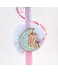 Girl's Easter candle with wooden part Handmade Easter candle for girls with wooden part