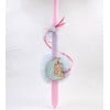 Girl's Easter candle with wooden part Handmade Easter candle for girls with wooden part