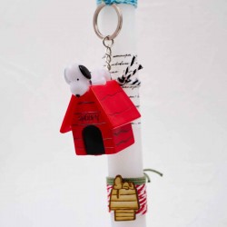 Λαμπάδα φωτιζόμενο μπρελόκ με τον Snoopy και το σπιτάκι του