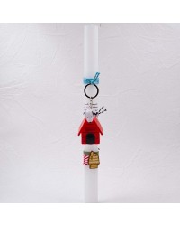 Λαμπάδα με φωτιζόμενο μπρελόκ Snoopy Λαμπάδα φωτιζόμενο μπρελόκ με τον Snoopy και το σπιτάκι του