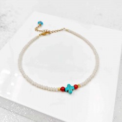 Αλυσίδα ποδιού Howlite Crystal