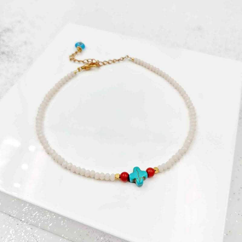 Howlite Crystal Anklet Howlite Crystal Anklet