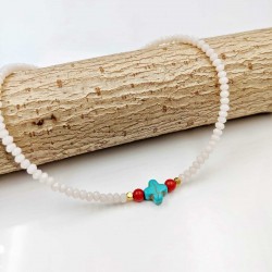 Αλυσίδα ποδιού Howlite Crystal
