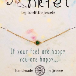 Αλυσίδα ποδιού από ανοξείδωτο ατσάλι με κρύσταλλο καρδιά