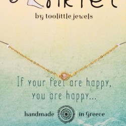 Αλυσίδα ποδιού από ανοξείδωτο ατσάλι με κρύσταλλο καρδιά