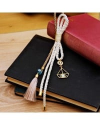 Lucky charm with satin cords, enamel and Austrian crystal Lucky charm with satin cords, enamel and Austrian crystal