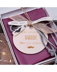 Wooden charm for grandpa Wooden good luck charm with message for the best grandpa
