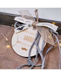 Wooden charm for grandpa Wooden good luck charm with message for the best grandpa