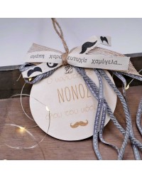 Wooden charm for godfather Wooden good luck charm with message for the best godfather