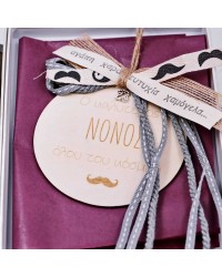 Wooden charm for godfather Wooden good luck charm with message for the best godfather