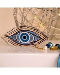Lucky charm with resin evil eye, crystals and tassel Lucky charm 2025 with resin evil eye, crystals and tassel