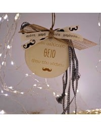 Wooden good luck charm for uncle with cotton cords Wooden good luck charm for uncle with cotton cords