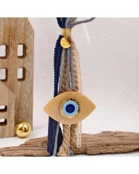 Handmade hanging lucky charm 2024 with evil eye made of plexiglass and cords Handmade hanging lucky charm 2024 with evil eye made of plexiglass and cords