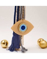 Handmade hanging lucky charm 2024 with evil eye made of plexiglass and cords Handmade hanging lucky charm 2024 with evil eye made of plexiglass and cords