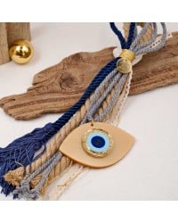 Handmade hanging lucky charm 2024 with evil eye made of plexiglass and cords Handmade hanging lucky charm 2024 with evil eye made of plexiglass and cords