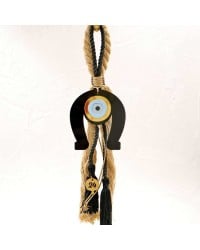 Handmade hanging lucky charm 2024 with horseshoe made of plexiglass and cords Handmade hanging lucky charm 2024 with horseshoe made of plexiglass and cords