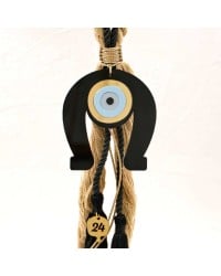 Handmade hanging lucky charm 2024 with horseshoe made of plexiglass and cords Handmade hanging lucky charm 2024 with horseshoe made of plexiglass and cords