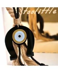 Handmade hanging lucky charm 2024 with horseshoe made of plexiglass and cords Handmade hanging lucky charm 2024 with horseshoe made of plexiglass and cords