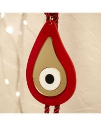 Handmade hanging lucky charm 2024 with drop made of plexiglass and cords Handmade hanging lucky charm 2024 with drop made of plexiglass and cords
