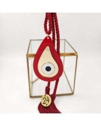 Handmade hanging lucky charm 2024 with drop made of plexiglass and cords Handmade hanging lucky charm 2024 with drop made of plexiglass and cords