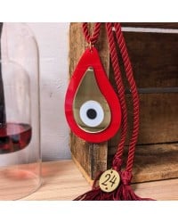 Handmade hanging lucky charm 2024 with drop made of plexiglass and cords Handmade hanging lucky charm 2024 with drop made of plexiglass and cords